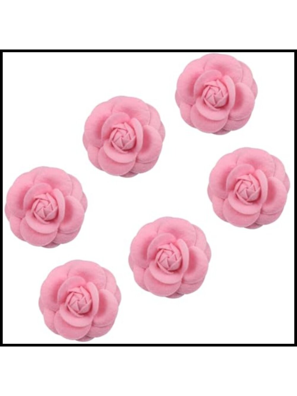 Camellia Fabric Brooch Pin with Alloy Flower Design for Women Girls